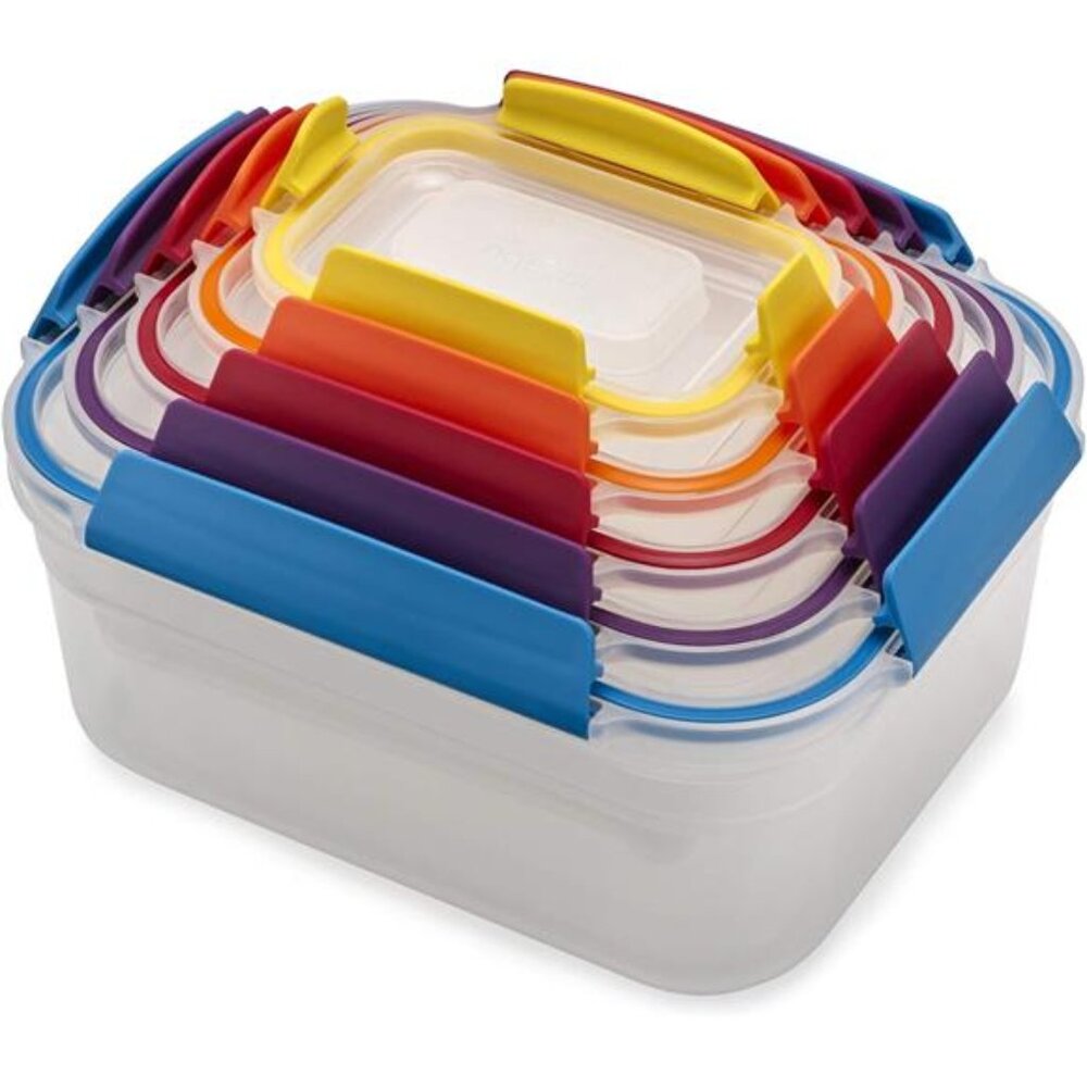 Plastic BPA Free Food Storage Container Set with Lockable Airtight Leakproof Lid